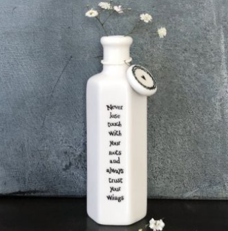 Hexagonal Porcelain bottle - Never lose
