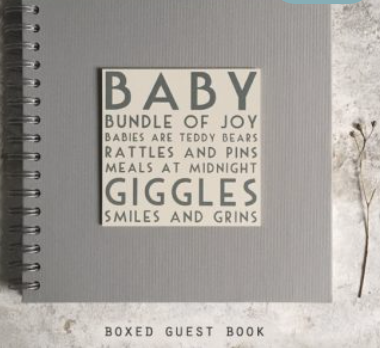 Guest book wood words-Baby