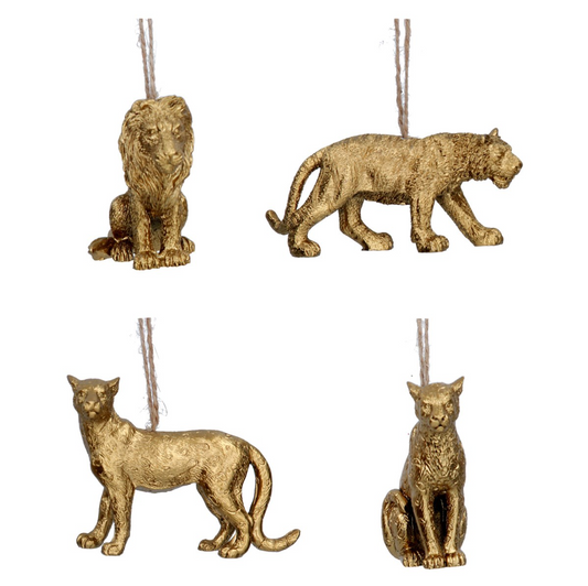 Resin Dec 8cm - Old Gold Jungle Cats