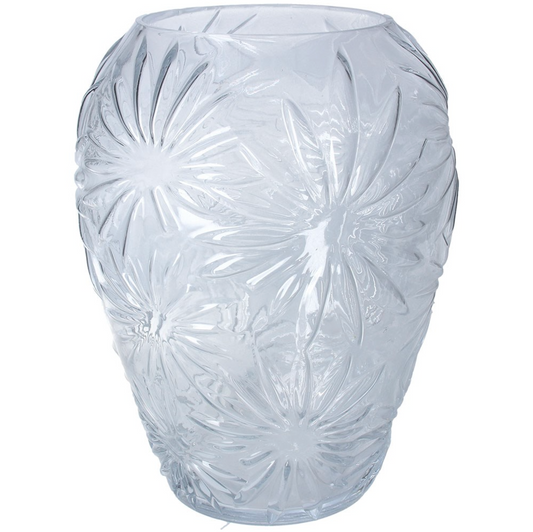 Glass Vase 30cm - Clear Daisy Ogee