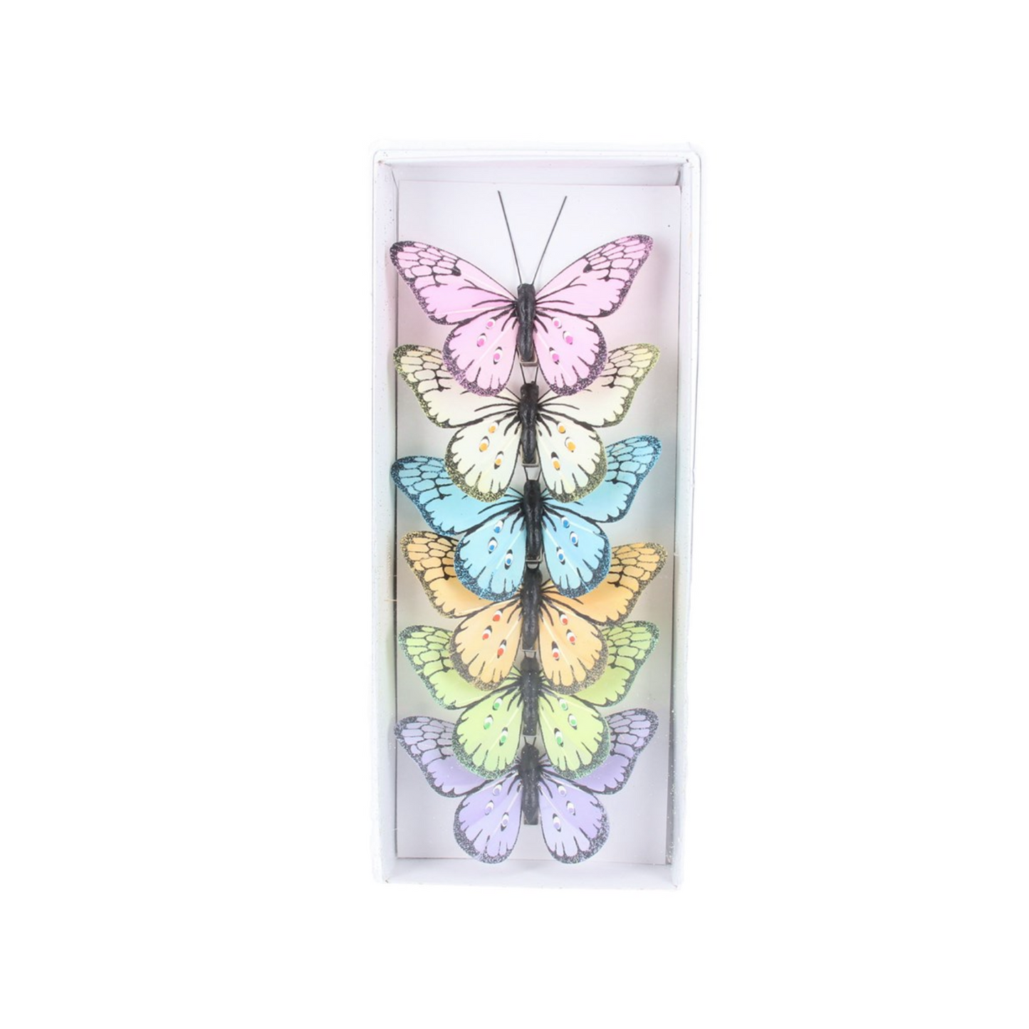Clip On Dec 10cm - Pink/Blue/Yellow/Green Butterfly