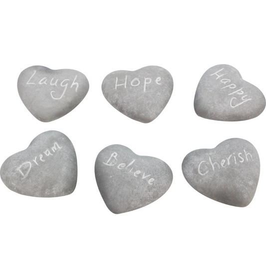 Stone Effect Ornament 12cm - Sentiment Heart