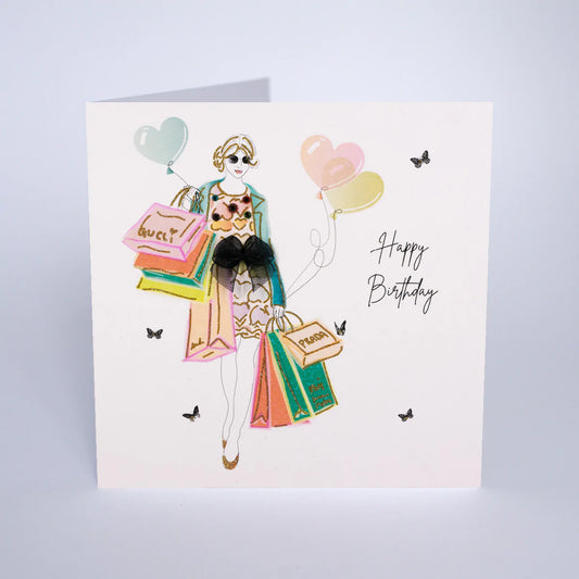 Birthday - Happy Birthday (Lady with shopping bags and balloons)