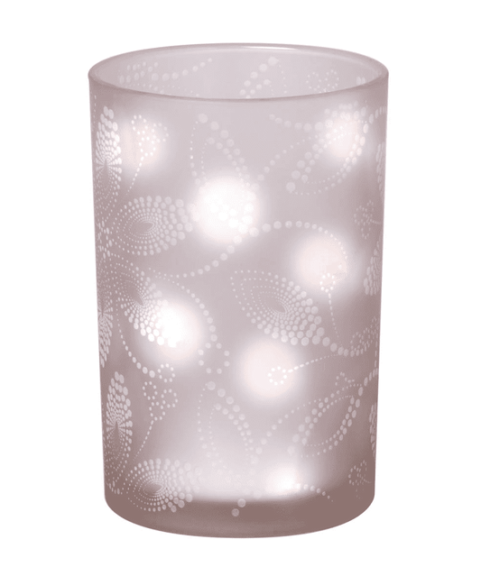 !SALE Pink Etched Flower Candle Holder