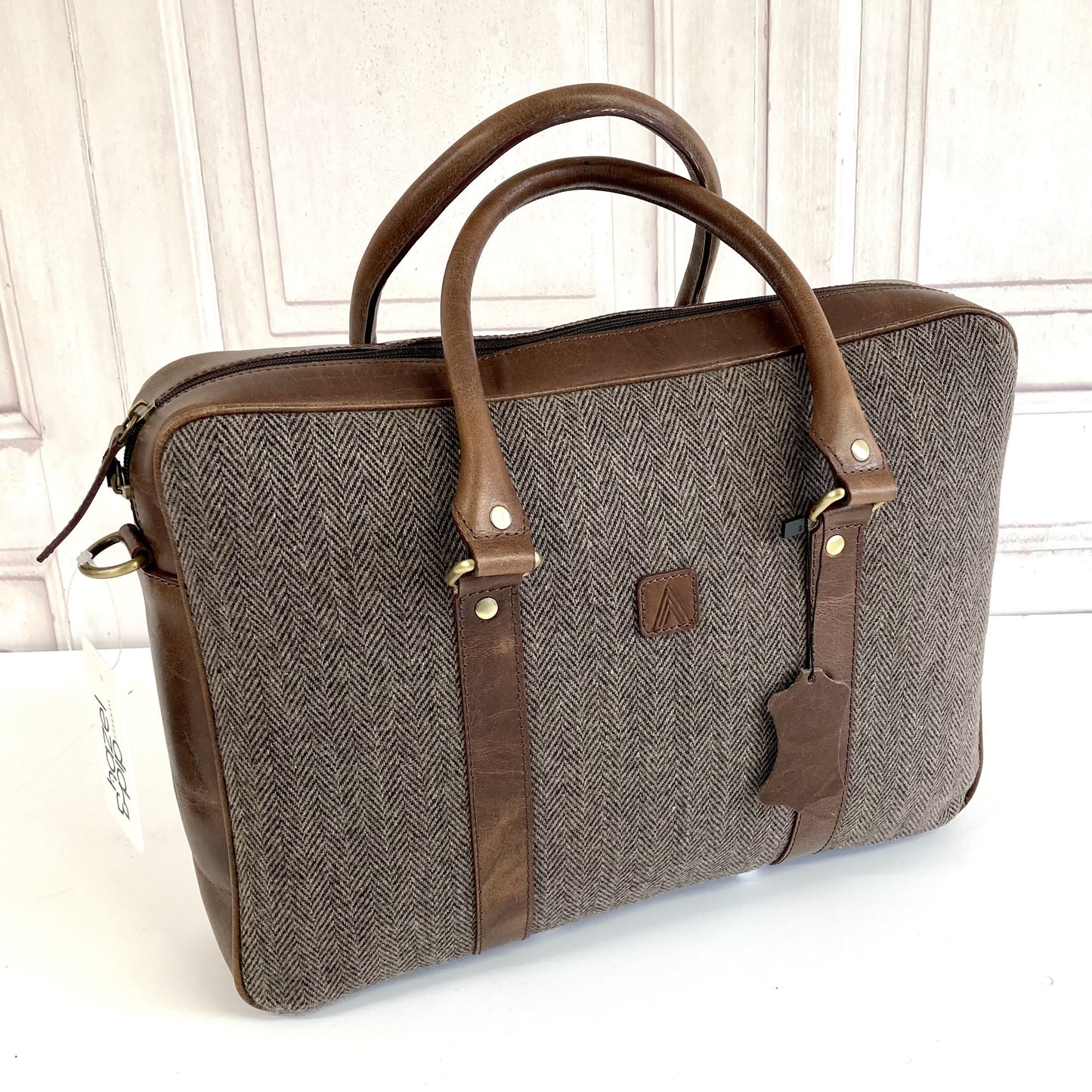 HERRING BONE BROWN LAPTOP / BRIEF CASE