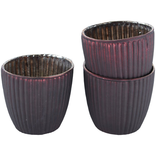 Ribbed Beaker Votive Large Matt Dark Red was £5.99