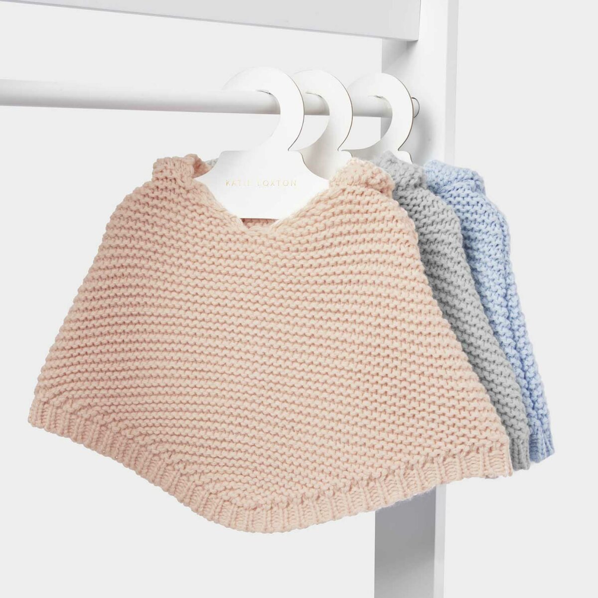 BABY KNITTED PONCHO PINK