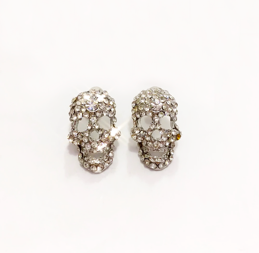 Diamanté Skull Earrings