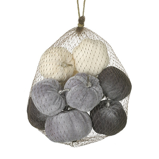 Bag Of Velvet Pumpkins Greys