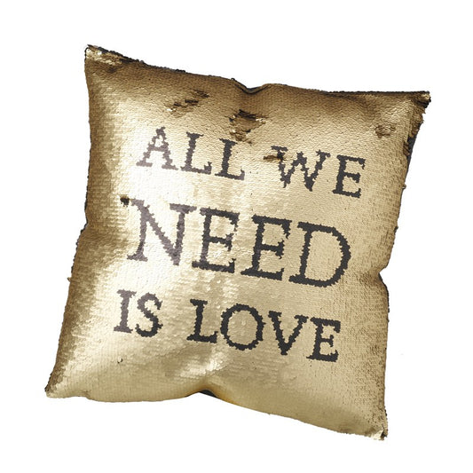 All We Need Is Love Gold Cushion