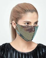 Plain Sequin Face Covering Mask