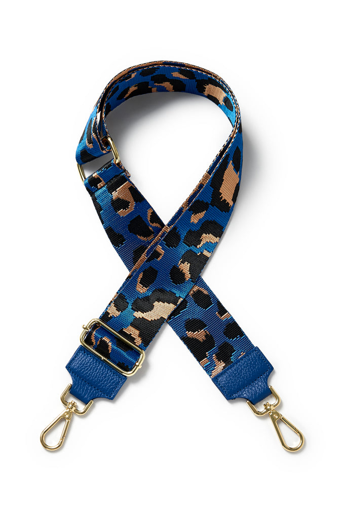 Bag Strap BLUE Leopard print