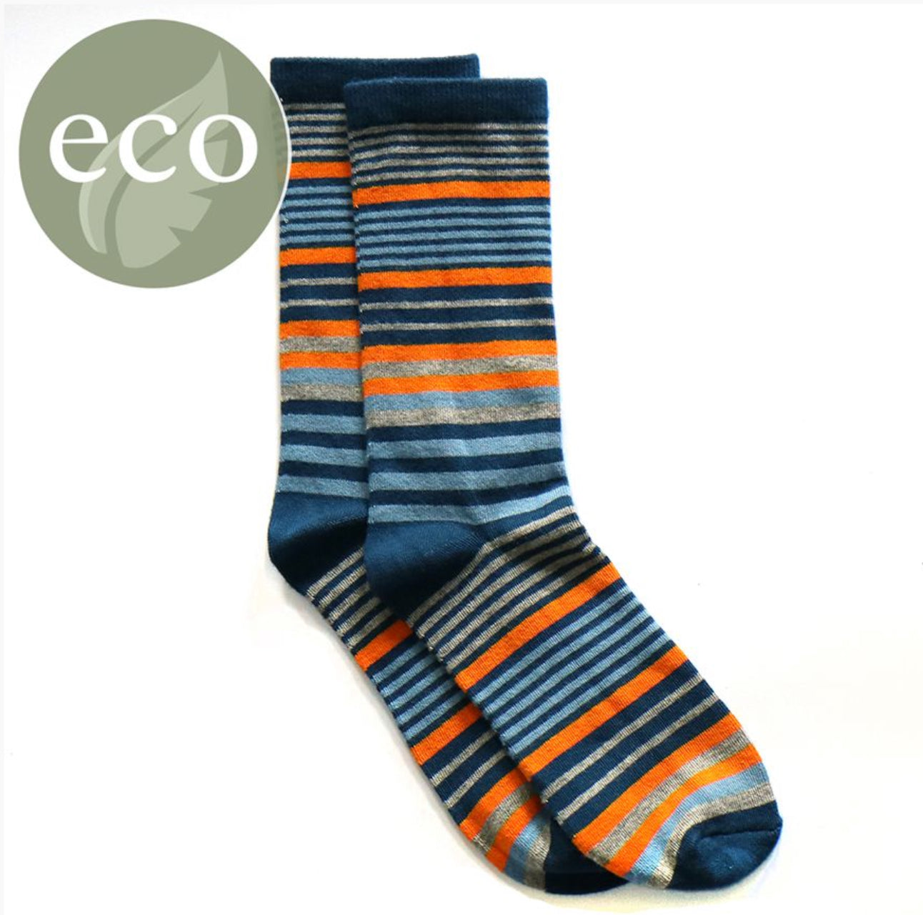 Navy and orange stripe mens Sock