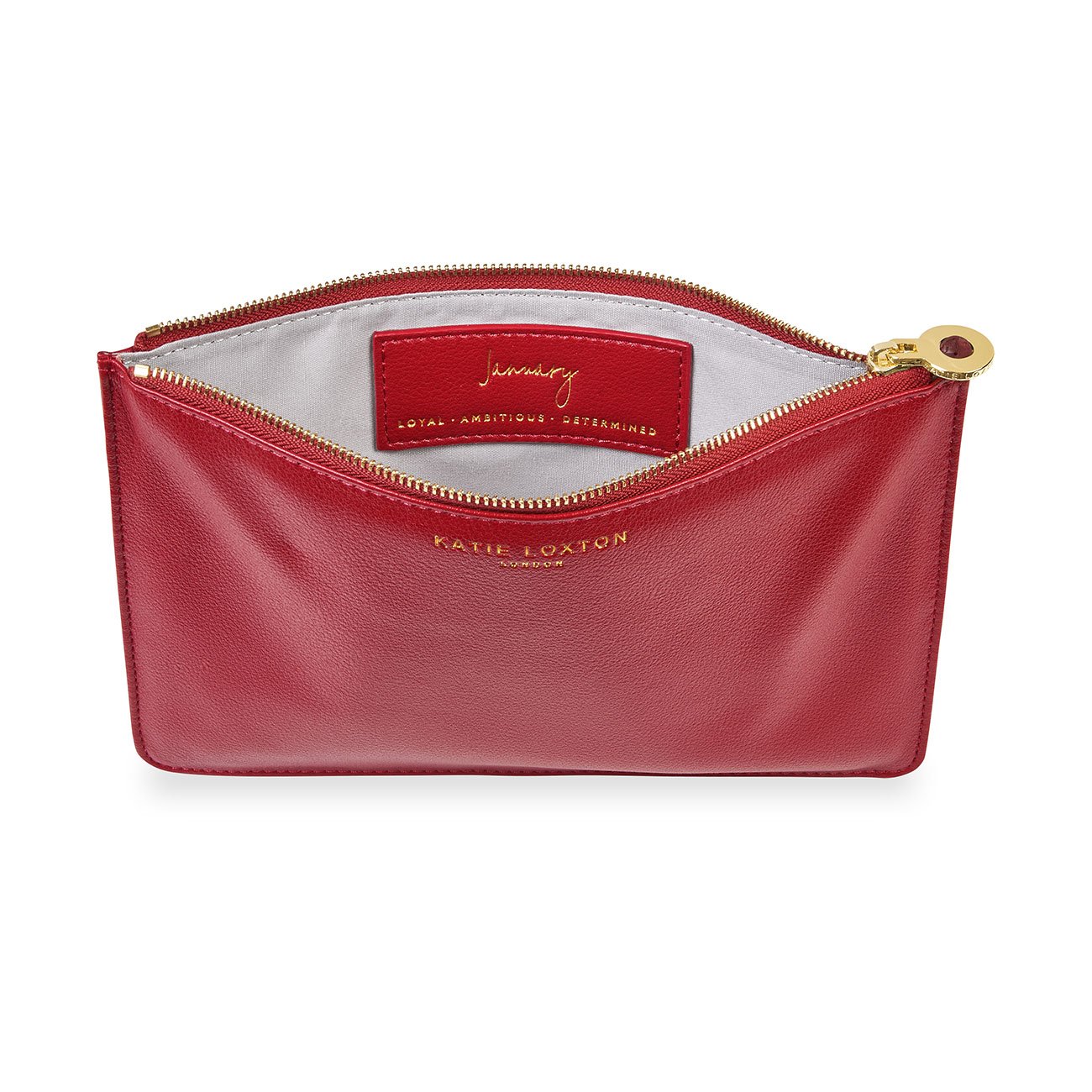 BIRTHSTONE PERFECT POUCH | JANUARY GARNET | DARK RED