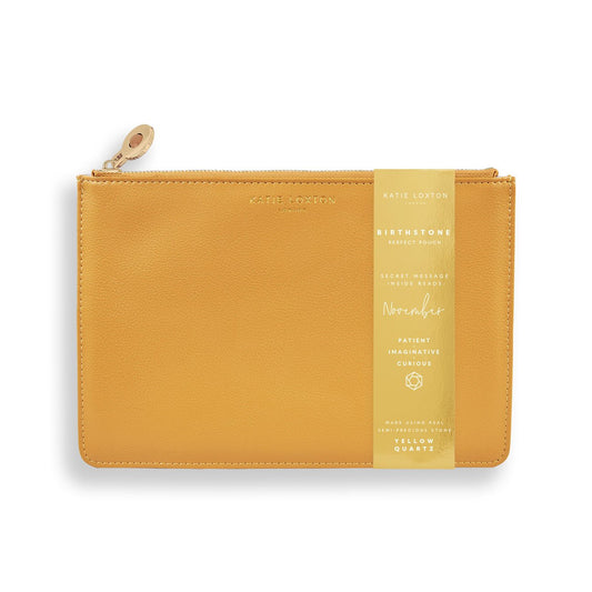 BIRTHSTONE PERFECT POUCH | NOVEMBER YELLOW QUARTZ | OCHRE