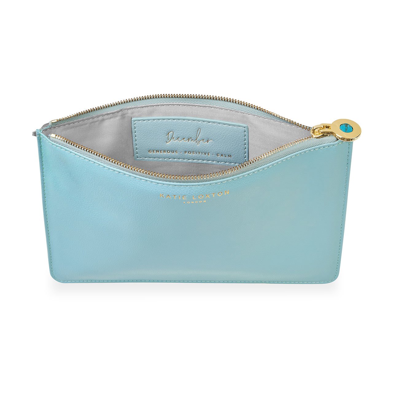 BIRTHSTONE PERFECT POUCH | DECEMBER TURQUOISE | DUCK EGG BLUE