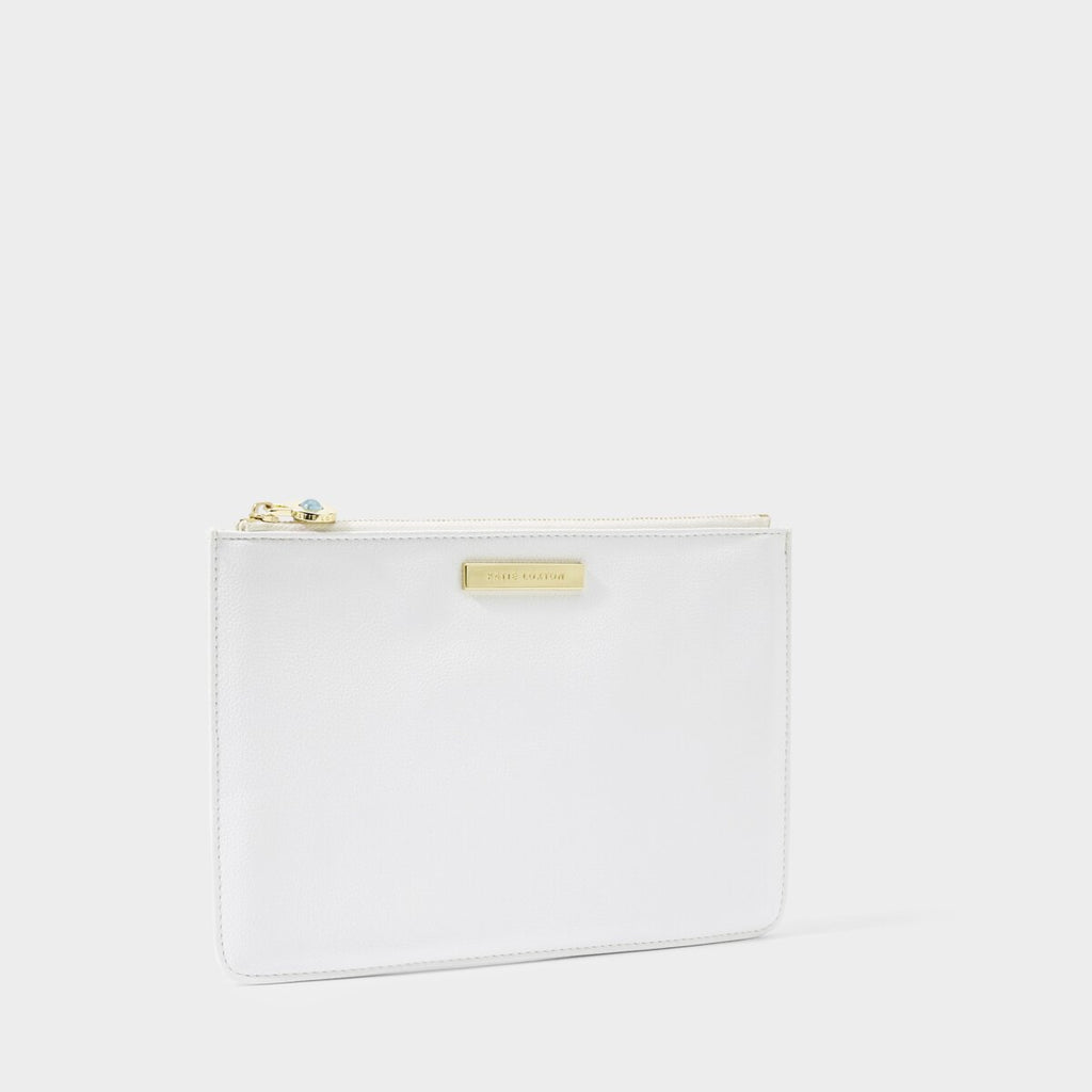 BRIDAL SEMI-PRECIOUS STONE POUCH 'SOMETHING BLUE FOR WHEN YOU SAY I DO' AQUA WHITE AQUA