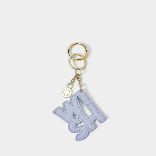 CHAIN KEYRING 'WISH' BLUE AND NAVY