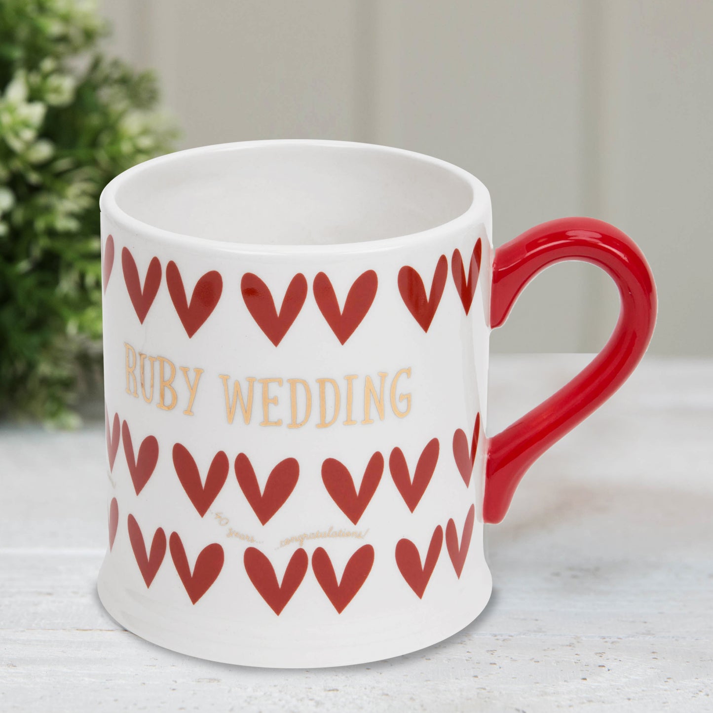 QUICKSILVER MUG WITH FOIL - RUBY WEDDING